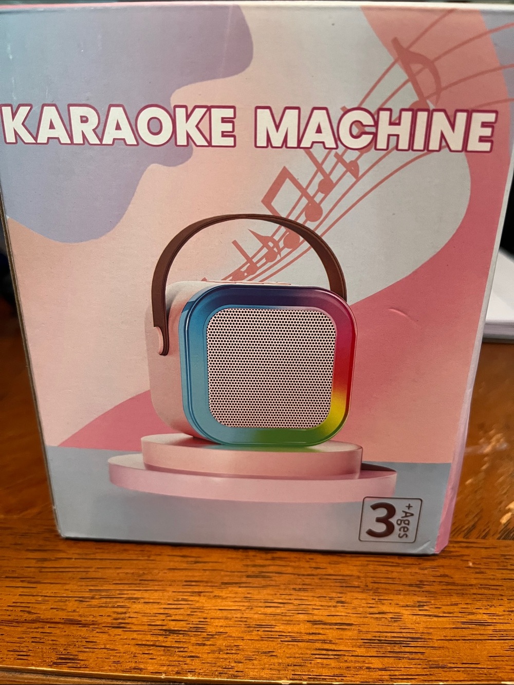 Portable Karaoke Machine - Rainbow Accent Pink Body